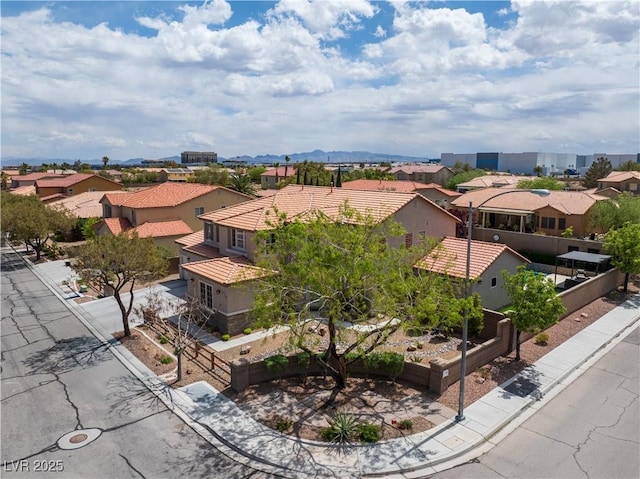 drone / aerial view with a residential view