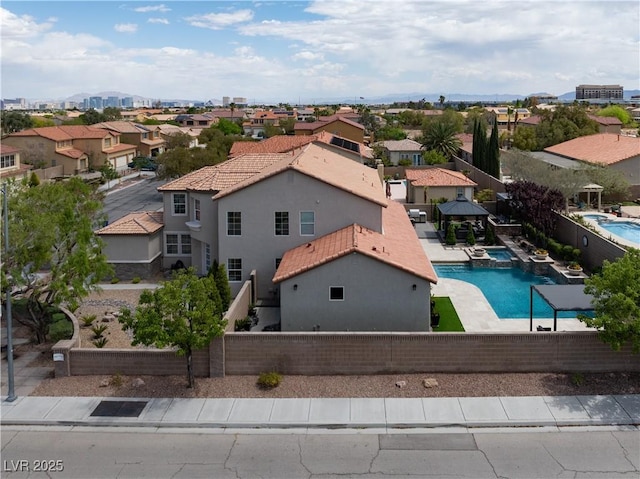 aerial view featuring a residential view