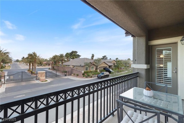 balcony with a residential view