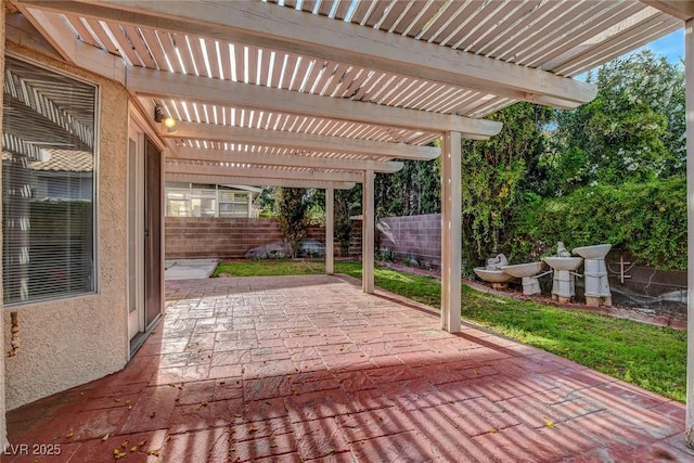 8236 Bermuda Beach Dr, Las Vegas, NV 89128 - fenced backyard with a pergola and a patio area