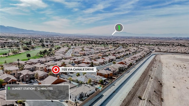 1125 Via Canale Dr, Henderson, NV 89011 - drone / aerial view featuring a residential view and a mountain view