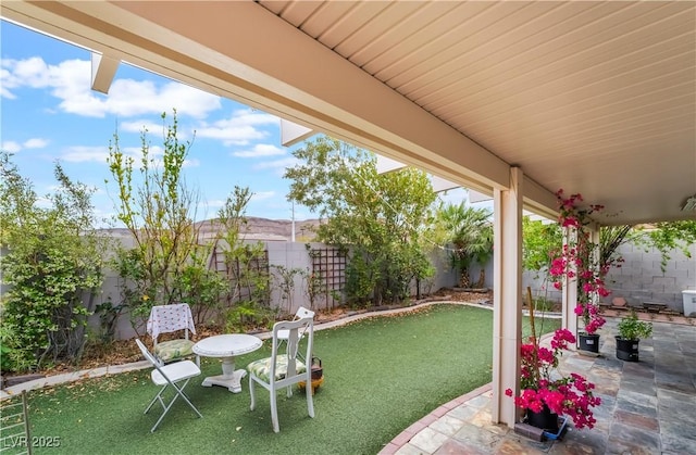 view of patio / terrace with a fenced backyard