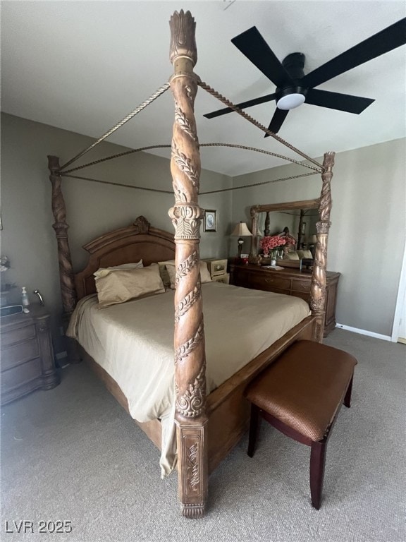 6596 Secluded Ave, Las Vegas, NV 89110 - carpeted bedroom with ceiling fan and baseboards