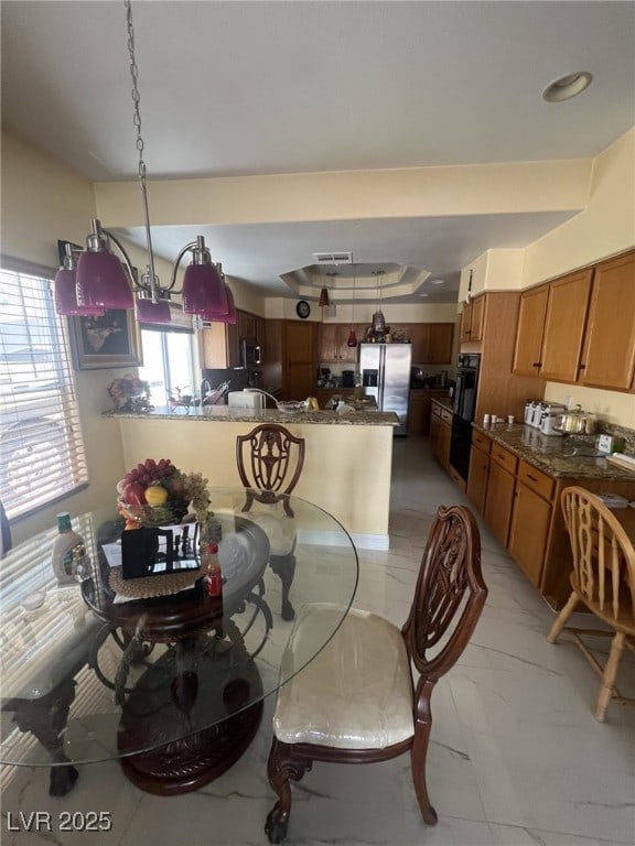 6596 Secluded Ave, Las Vegas, NV 89110 - dining room featuring light marble finish floors