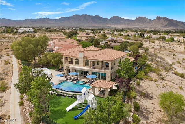 9301 Verlaine Ct, Las Vegas, NV 89145 - bird's eye view featuring a mountain view