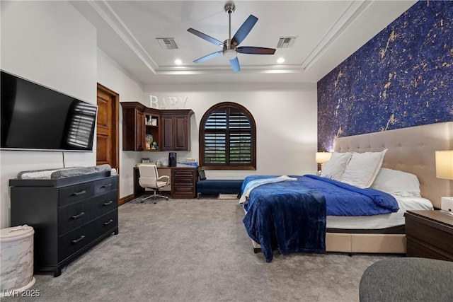 9301 Verlaine Ct, Las Vegas, NV 89145 - bedroom featuring light carpet, visible vents, and wallpapered walls