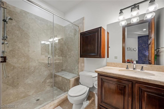 9301 Verlaine Ct, Las Vegas, NV 89145 - full bathroom featuring vanity, toilet, and a stall shower