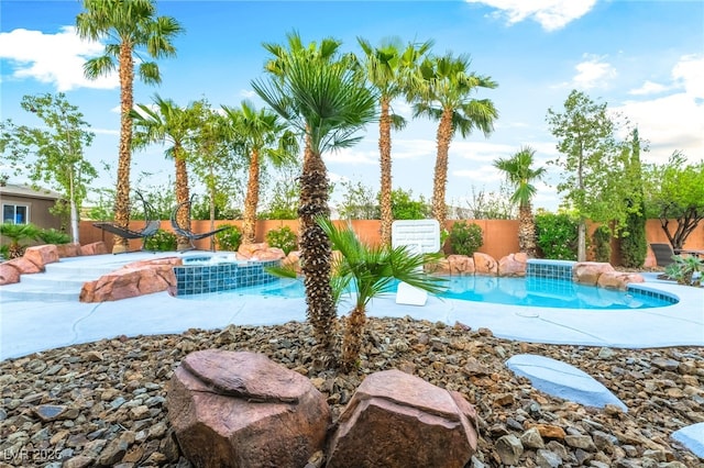 4200 Scott Peak Ct, Las Vegas, NV 89129 - view of swimming pool with a fenced backyard and a pool with connected hot tub