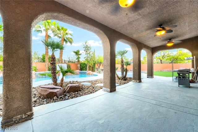 4200 Scott Peak Ct, Las Vegas, NV 89129 - view of patio with ceiling fan and a fenced backyard