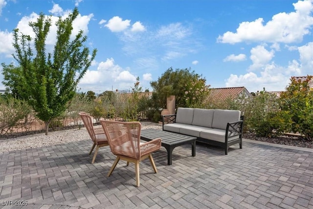 3024 Lotus Hill Dr, Las Vegas, NV 89134 - view of patio featuring an outdoor living space