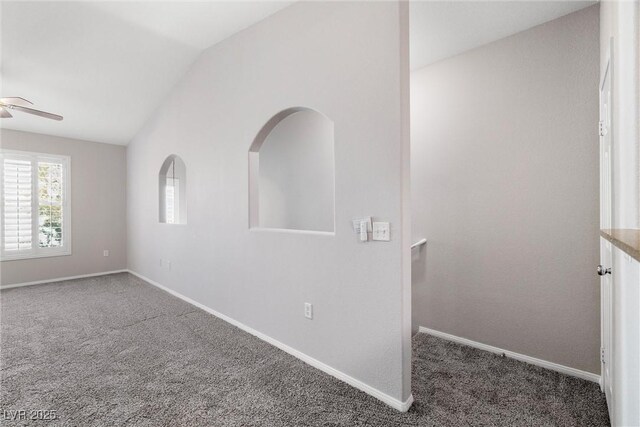 10001 Peace Way Unit 2228, Las Vegas, NV 89147 - carpeted spare room featuring lofted ceiling, a ceiling fan, and baseboards