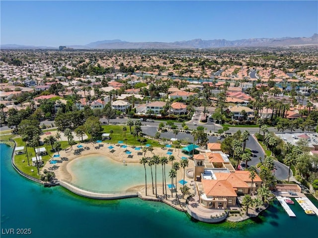 2708 Port Of Call Dr, Las Vegas, NV 89128 - aerial view of residential area with a water and mountain view