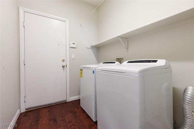240 Jumping Springs Pl, Henderson, NV 89012 - clothes washing area featuring washer and dryer, wood finished floors, and baseboards