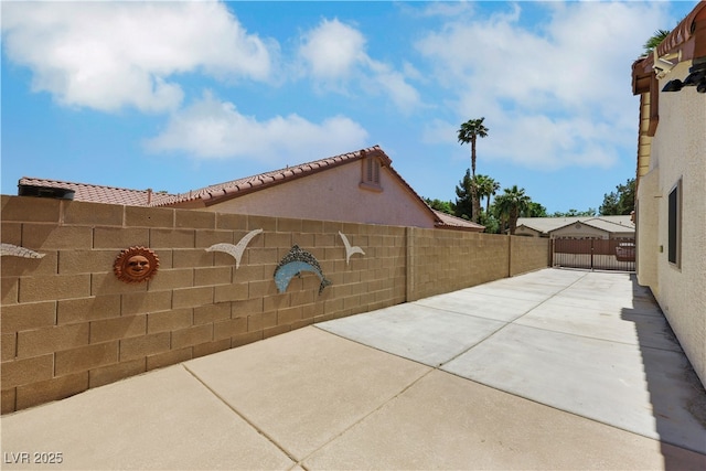 view of patio with a fenced backyard
