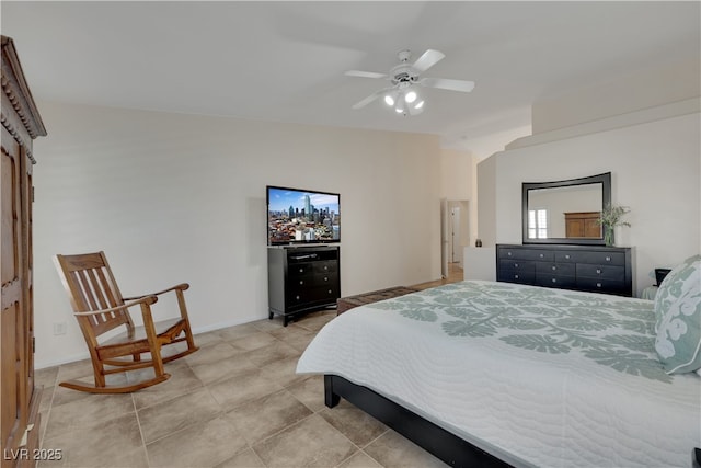 bedroom featuring a ceiling fan
