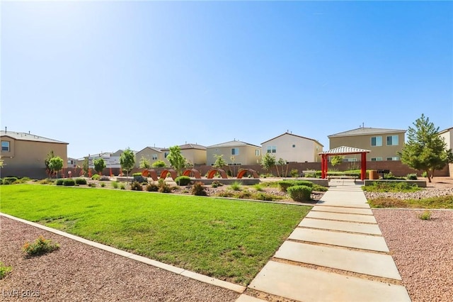 4630 Adonis Blue St, North Las Vegas, NV 89031 - view of community featuring a gazebo, a residential view, and a yard