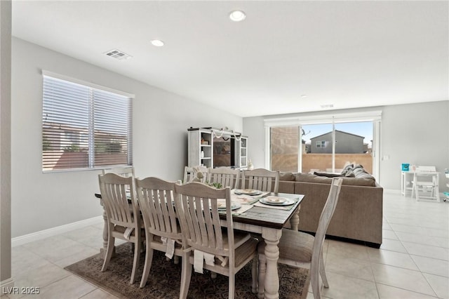 4630 Adonis Blue St, North Las Vegas, NV 89031 - dining space featuring healthy amount of natural light, light tile patterned floors, baseboards, and recessed lighting