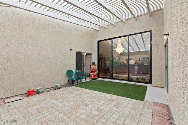 view of patio with a pergola