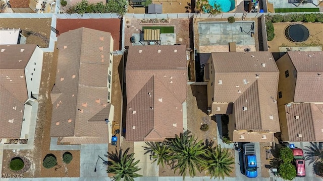 drone / aerial view with a residential view