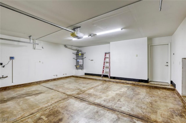 9966 Mystic Moss St, Las Vegas, NV 89183 - garage featuring water heater, a garage door opener, and baseboards