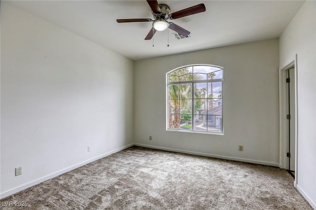9966 Mystic Moss St, Las Vegas, NV 89183 - carpeted spare room featuring a ceiling fan, visible vents, and baseboards