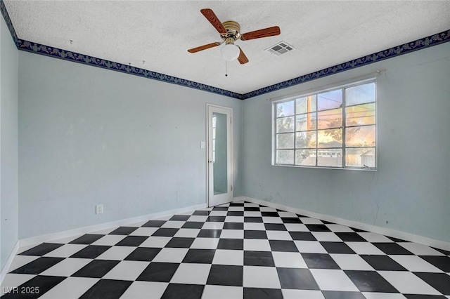 709 New Mexico St, Boulder City, NV 89005 - unfurnished room featuring baseboards, visible vents, a ceiling fan, and a textured ceiling