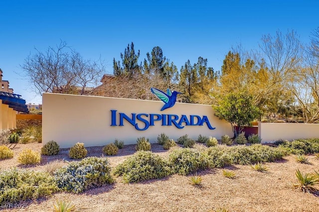 view of community sign