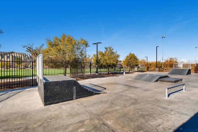 view of property's community with fence