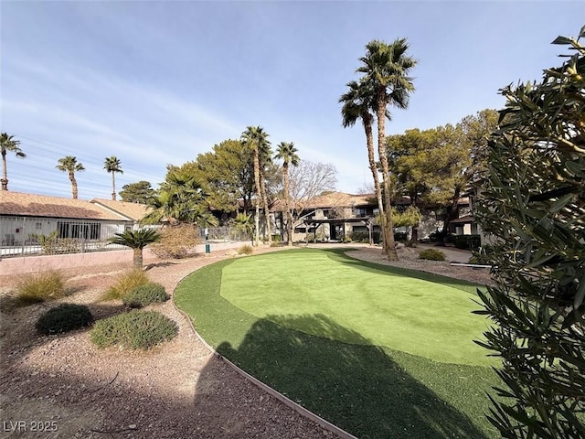 view of yard with fence