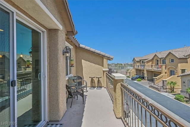 balcony with a residential view
