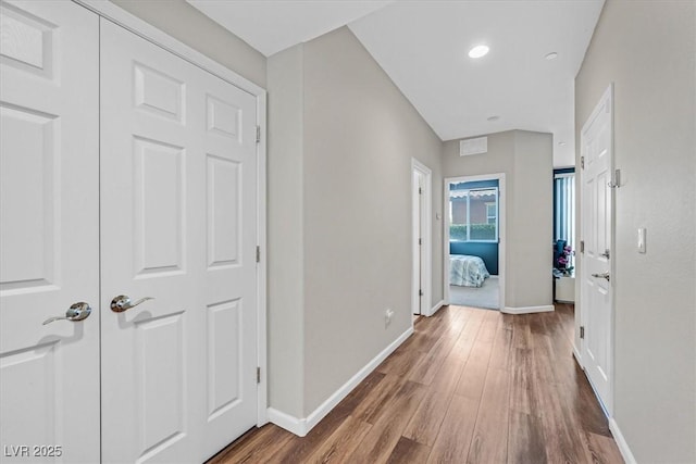1121 Via Castelli, Henderson, NV 89052 - corridor featuring visible vents, wood finished floors, and baseboards