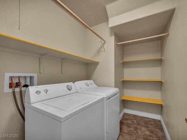 8728 Tom Noon Ave Unit 103, Las Vegas, NV 89178 - clothes washing area featuring laundry area, baseboards, and separate washer and dryer