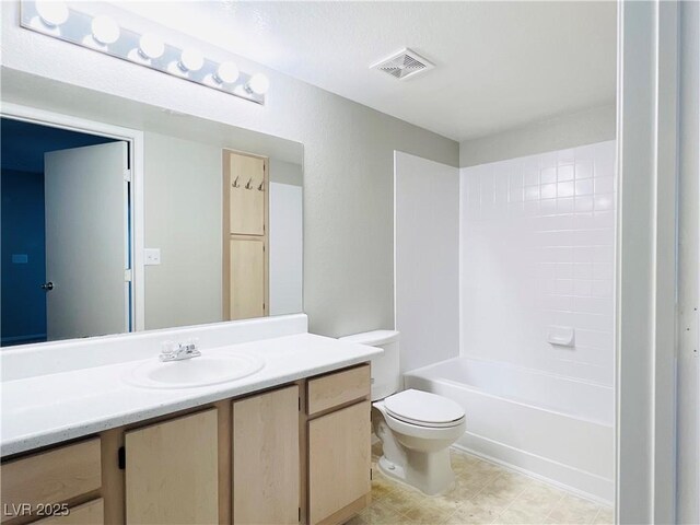 8101 W Flamingo Rd Unit 1088, Las Vegas, NV 89147 - bathroom with toilet, visible vents, shower / bath combination, and vanity
