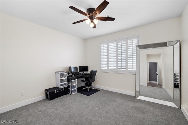 3660 Stirrup, Pahrump, NV 89048 - home office with ceiling fan, carpet, and baseboards