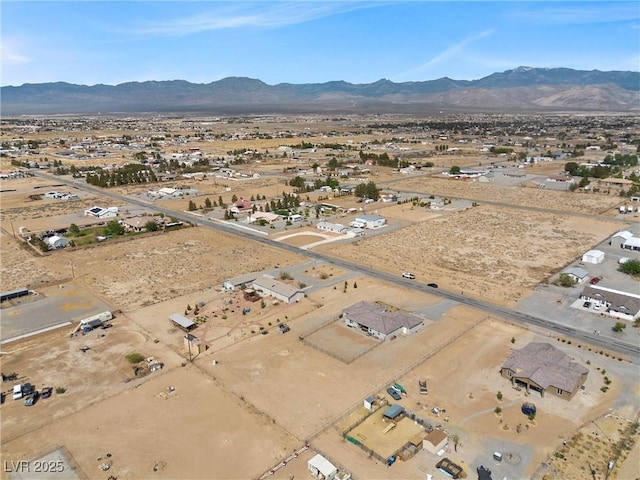 3660 Stirrup, Pahrump, NV 89048 - drone / aerial view with a mountain view and view of desert