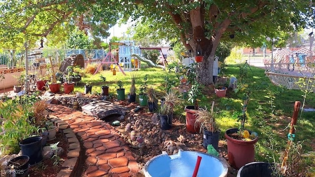 4834 E Van Buren Ave, Las Vegas, NV 89110 - view of yard with a playground