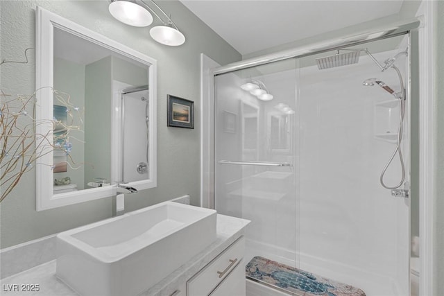 5205 Molveno Ct, Las Vegas, NV 89130 - full bathroom featuring vanity and a shower stall