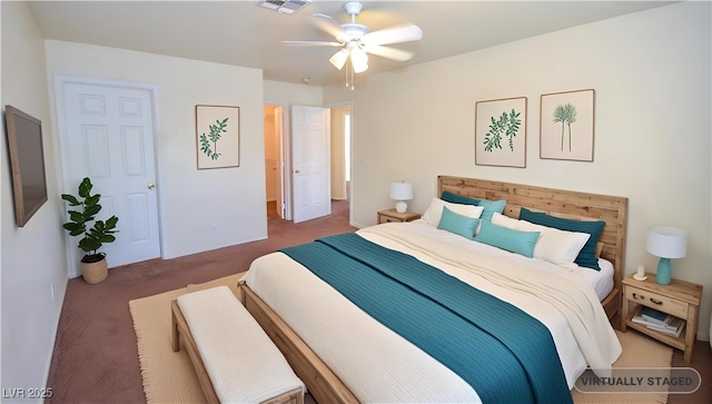 1000 Grammy Dr, Las Vegas, NV 89145 - bedroom with carpet, baseboards, and a ceiling fan