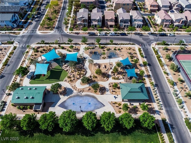 bird's eye view with a residential view