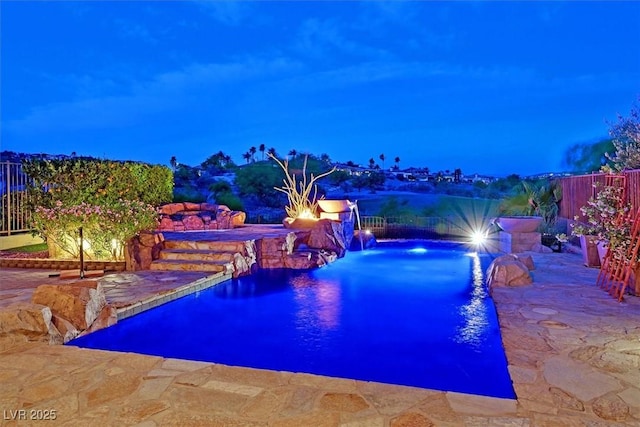 view of pool with a fenced in pool, a patio area, and a fenced backyard