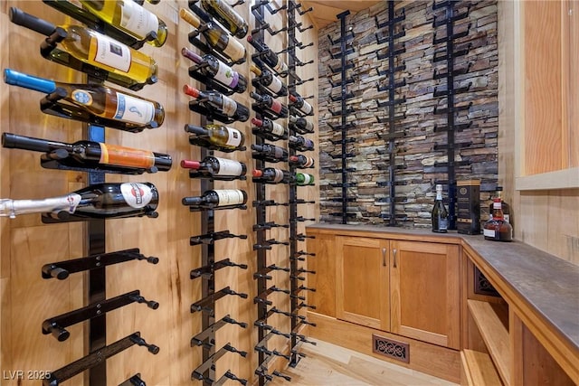 view of wine cellar