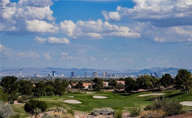 3104 Archwood Way, Las Vegas, NV 89134 - view of property's community with a mountain view, golf course view, a view of city, and a lawn