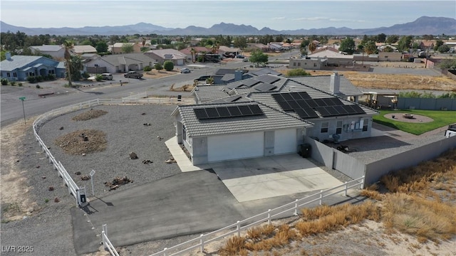 aerial view with a residential view and a mountain view