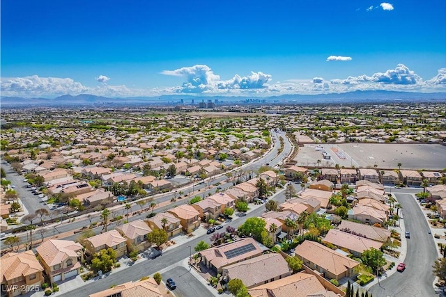 10657 Sapphire Vista Ave, Las Vegas, NV 89144 - bird's eye view featuring a mountain view and a residential view