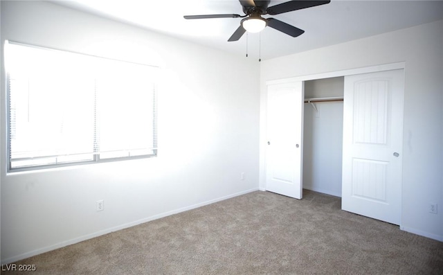 3652 Remington Grove Ave, North Las Vegas, NV 89081 - unfurnished bedroom with a closet, a ceiling fan, carpet, and baseboards