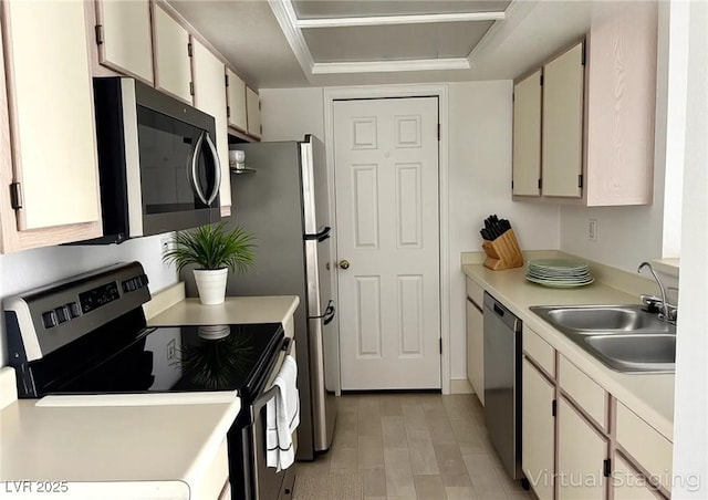 3550 Bay Sands Dr Unit 1005, Laughlin, NV 89029 - kitchen with stainless steel appliances, light countertops, and a raised ceiling