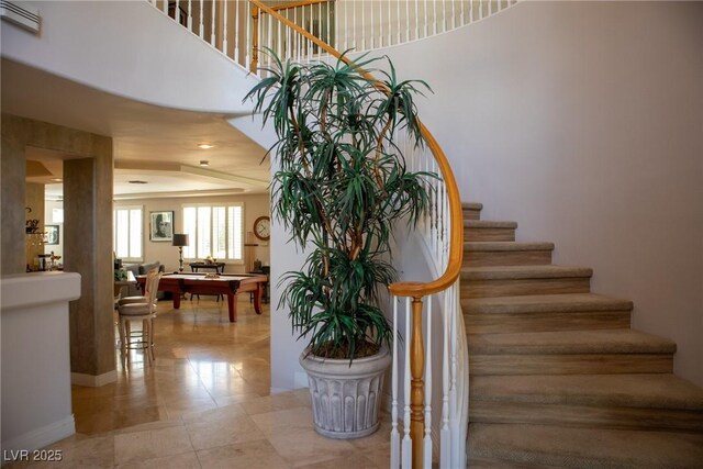 9905 Fox Springs Dr, Las Vegas, NV 89117 - staircase with tile patterned floors
