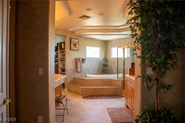 9905 Fox Springs Dr, Las Vegas, NV 89117 - full bath featuring a bath, vanity, and tile patterned flooring