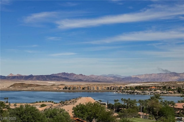 view of water feature featuring a mountain view
