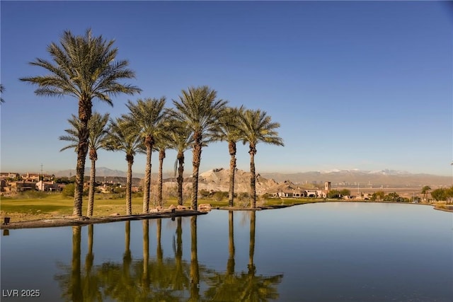 view of water feature with a mountain view